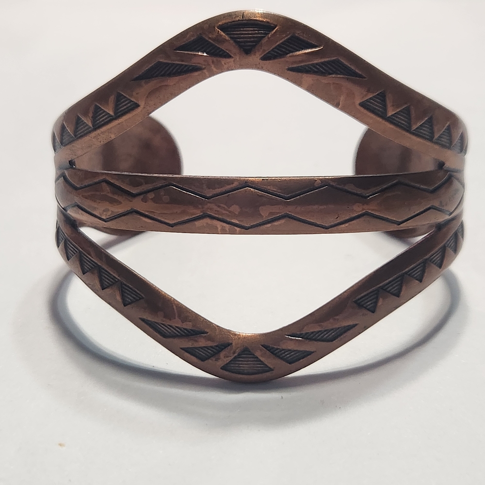 Geometric Copper Cuff Bracelet